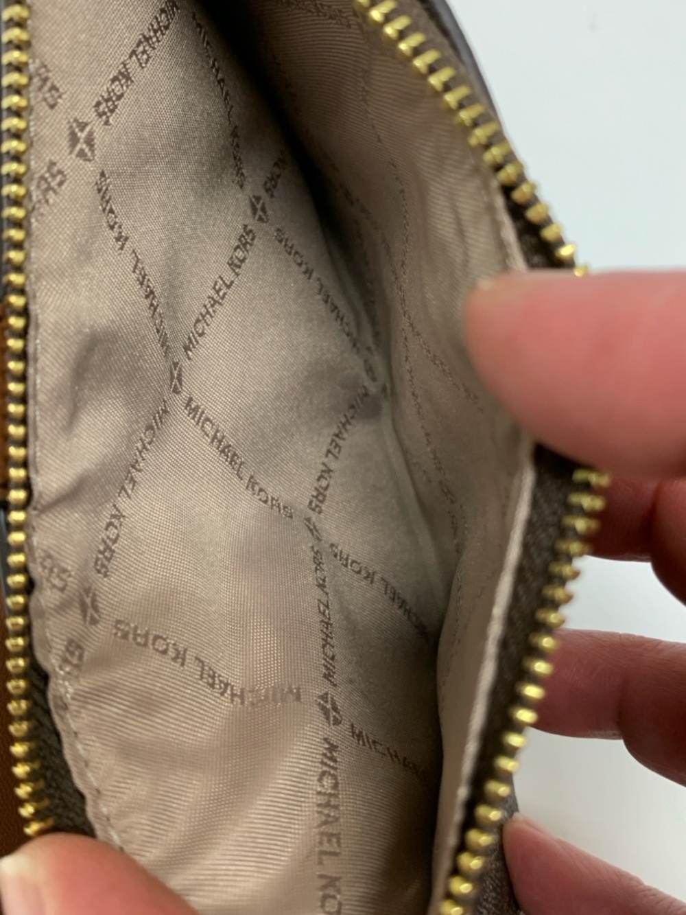 MICHAEL KORS Jet Set Double Zip Wristlet Wallet Brown Monogram Signature Print - Picture 10 of 16
